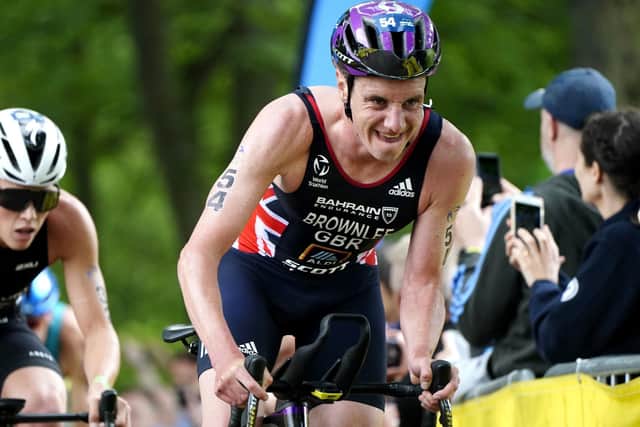 Great Britain's Alistair Brownlee in action during The AJ Bell 2021 World Triathlon Championship Series Mens Race last week (Picture: Martin Rickett/PA Wire)