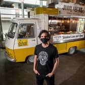 James Mackenzie is the first chef to take over Trinity Kitchen's new street food van - serving 'low and slow' smoked meats in crispy wraps