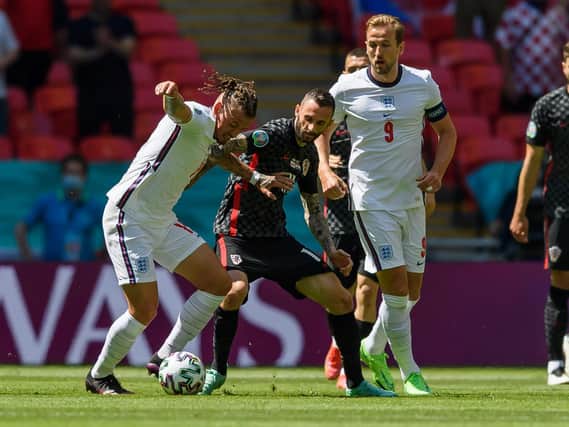 Kalvin Phillips and Harry Kane in action for England against Croatia. Pic: Getty