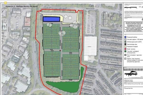 NEW SITE - The Parklife scheme has been given a proposed new home at the former Matthew Murray site, where Leeds United will no longer be building a training ground. Pic: Leeds Council