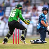 Nice shot: Vikings' Jonny Bairstow reverse sweeps a four in his innings of 82 against Leicester. Picture Bruce Rollinson