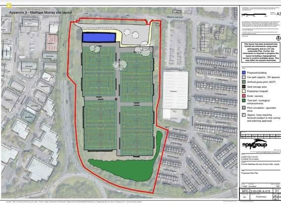 NEW PROPOSAL - Leeds United have proposed that instead of buying the Matthew Murray site to build a new training ground, the planned Parklife initiative moves to the site from Fullerton Park. Pic: Leeds Council.