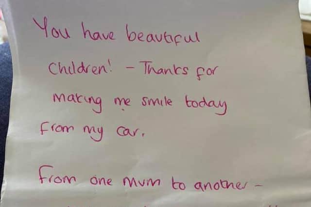 Genevieve Spark returned to her car on Tuesday (June 15) to discover the pink note having had a tough morning.