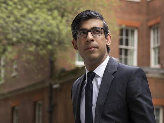 Chancellor of the Exchequer Rishi Sunak leaves 11 Downing Street on April 26, 2021 in London