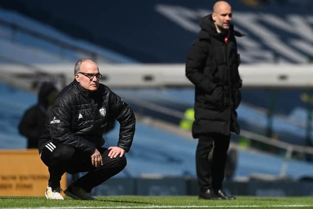 STUBBORN TEST - Pep Guardiola's Premier League winning Manchester City side failed to beat Leeds United last season. Pic: Getty