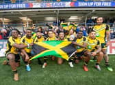 Jamaica players after thier Test against England Knights at Headingley in 2019. Picture by Allan McKenzie/SWpix.com.