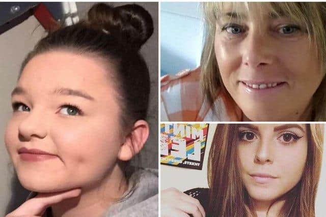 Clockwise from left, Sorrell Leczkowski, Wendy Fawell and Courtney Boyle.