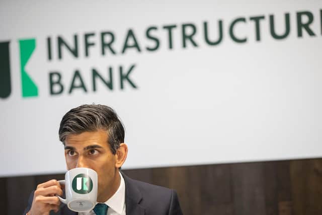 Chancellor Rishi Sunak at the UK Infrastructure Bank in Leeds. Pics by Treasury