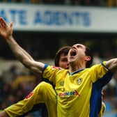 Andy Hughes celebrates scoring against Millwall at The Den in April 2008. PIC: Varley Picture Agency