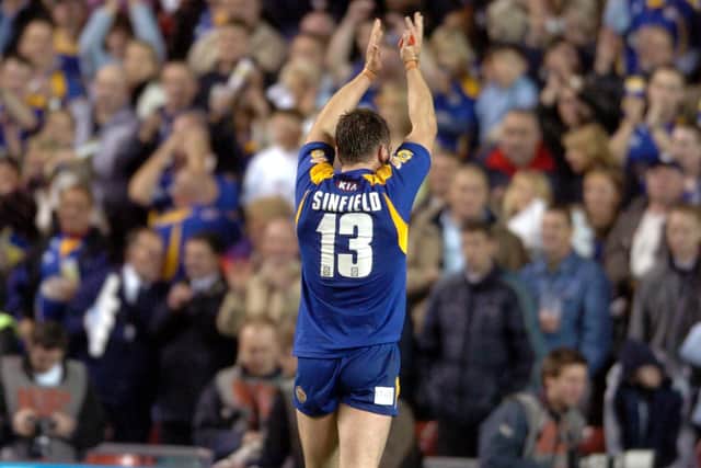 Kevin Sinfield applauds the fans after the 2004 Grand Final (Picture: Steve Riding)