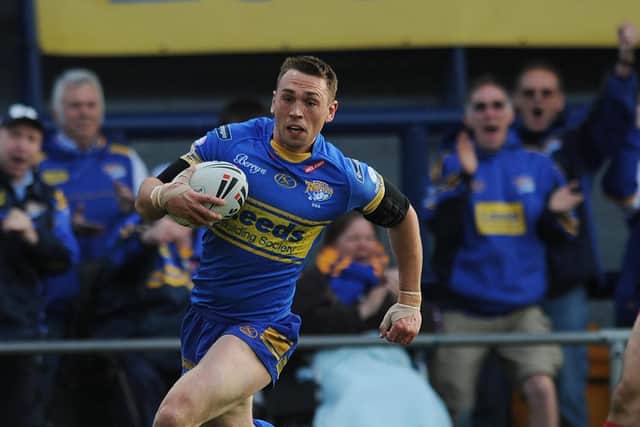 Leeds Rhinos' Kevin Sinfield runs clear to score the opening try during the engage Super League Semi Final at Headingley Stadium, Leeds, back in 2010 (Picture: Anna Gowthorpe)