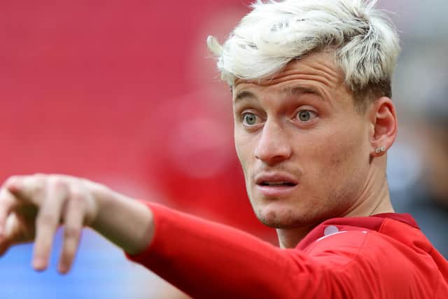 Leeds United left back Gjanni Alioski. Photo by KENZO TRIBOUILLARD/AFP via Getty Images.