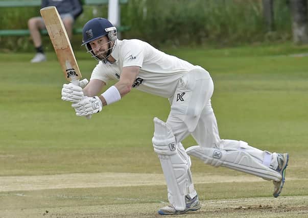 Lee Goddard, of New Farnley, who top scored with 48 in the defeat Woodlands. Picture: Steve Riding.