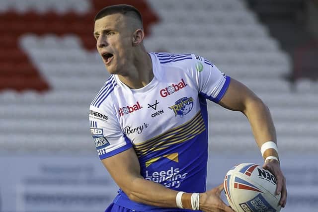 Leeds Rhinos' Ash Handley is set to make his full England debut against the International All Stars. Picture: Allan McKenzie/SWpix.com.