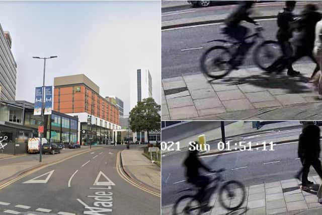 CCTV images of the attack on Wade Lane, Leeds city centre.