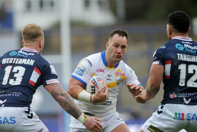 Rhinos' Bodene Thompson is available to face Salford on Sunday. Picture by Steve Riding.