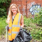 Kim Leadbeater, Labour's candidate in the upcoming Batley and Spen by-election, taking part in a litter pick in Heckmondwike earlier this month