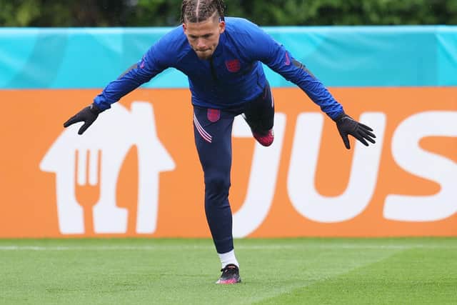 VOW: From Leeds United midfielder Kalvin Phillips, above, pictured training with England in the build-up to Wednesday night's 1-0 victory against the Czech Republic at Wembley. Photo by Catherine Ivill/Getty Images.