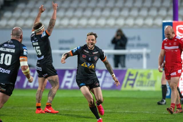 Castleford Tigers' drop-goal hero Gareth O'Brien is on the mend and likely to play in next month's Challenge Cup final at Wembley. Picture: Bruce Rollinson/JPIMedia.
