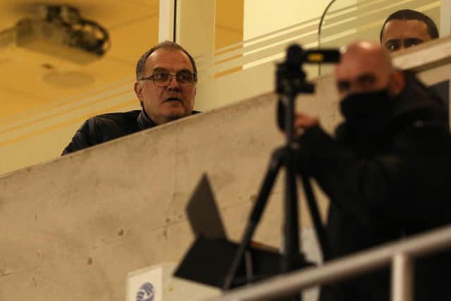 WATCHING BRIEF: Whites head coach Marcelo Bielsa in the Bloomfield Road stands last November as Leeds United's under-21s took on Blackpool in the EFL Trophy. Photo by Charlotte Tattersall/Getty Images.
