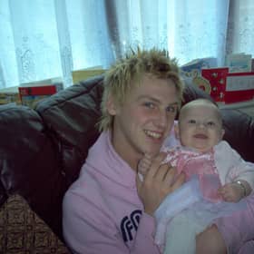 Adam Chadwick pictured with his daughter Ruby, who had just turned three when he was killed.