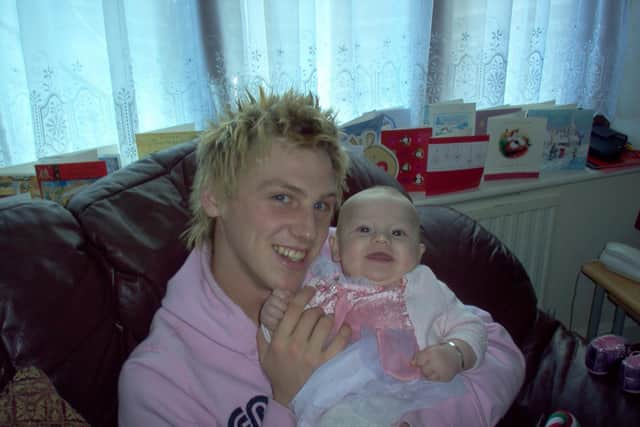 Adam Chadwick pictured with his daughter Ruby, who had just turned three when he was killed.