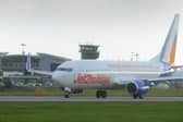 A Jet2 plane at Leeds Bradford Airport