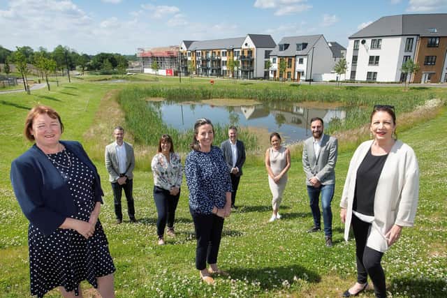 Image shows left to right:  Cllr Debra Coupar, Adam Varley – SGI, Nicola Bulley - SGI, Cllr Helen Hayden, Richard Burns - SGI, Louise French – French PR, Richard Sefanidis – Ares, and Cllr Pauleen Grahame.