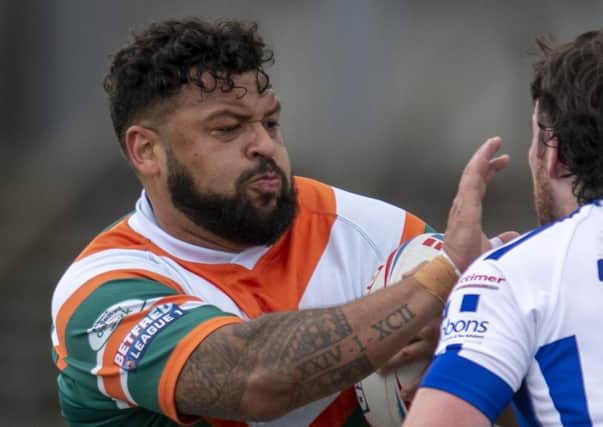 Hunslet's Jordan Andrade who scored two tries in the League One win over West Wales Raiders. Picture: Tony Johnson/JPIMedia.