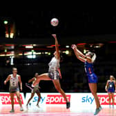 UP FOR IT: Action from Saturday's Vitality Superleague play-off semi-final match between Loughborough Lightning and Leeds Rhinos at London's Copper Box Arena. Picture: Chloe Knott/Getty Images.