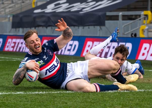 Wakefield’s 25-year-old winger Tom Johnstone has had two knee construction and suffered another knee injury in Trinity’s win over Wigan last week. Picture: Bruce Rollinson.