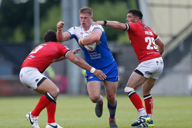 Leeds Rhinos' Tom Holroyd in action against Salford. Picture: Ed Sykes/SWpix.com