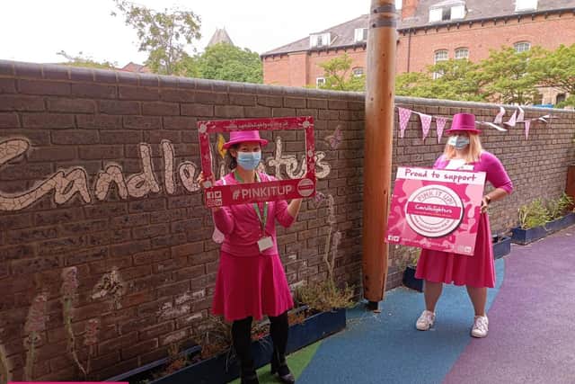Leeds Children's Hospital NHS staff are taking on a 900k-step walking challenge for  Candlelighters during the children's cancer charity's 'Pink It Up' week - designed  to raise funds and awareness for children with cancer.