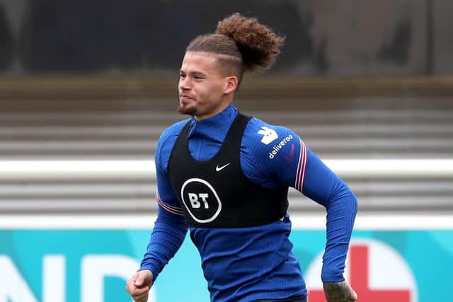 Time to shine - England's Kalvin Phillips during a training session at St George's Park, Burton upon Trent yesterday (Picture: Nick Potts/PA Wire)