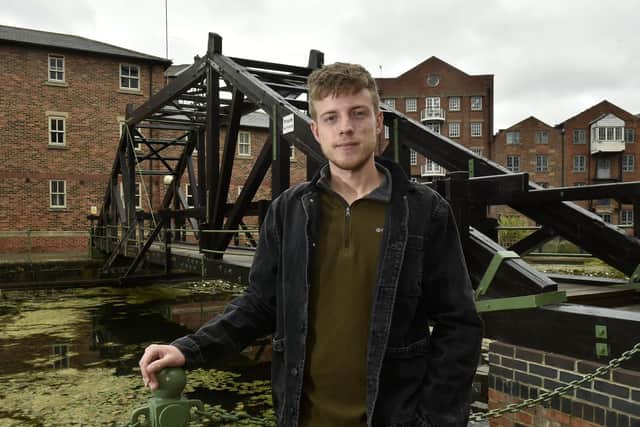 Co-producer Oliver Duffy in Navigation Walk in Leeds where some of the filming for Shattered took place (photo: Steve Riding)