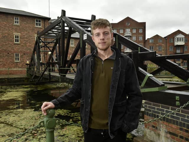 Co-producer Oliver Duffy in Navigation Walk in Leeds where some of the filming for Shattered took place (photo: Steve Riding)