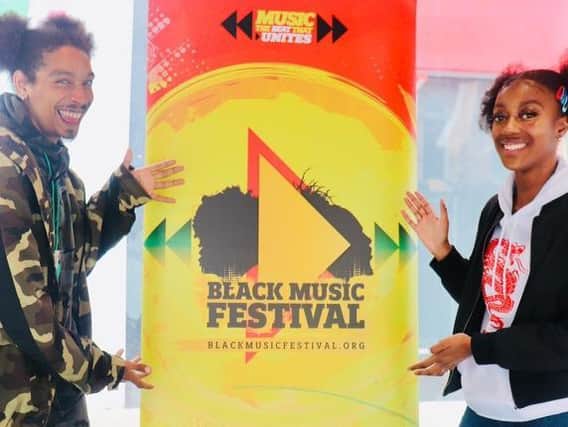 Henry Hutz, aka Mr O'Hennasy and Alicia Stanley-Lawrence performed at the Black Music Festival event on Briggate.