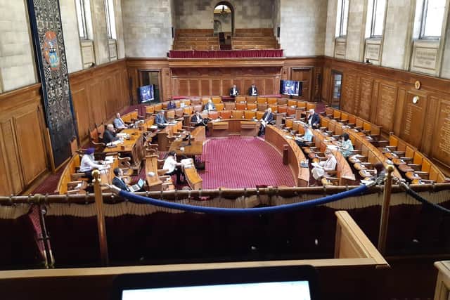 The council chamber in Leeds Civic Hall.