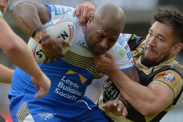 Rob Lui in his comeback game for Leeds Rhinos against Leigh Centurions. Picture: Jonathan Gawthorpe/JPIMedia.