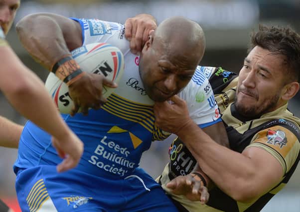 Rob Lui in his comeback game for Leeds Rhinos against Leigh Centurions. Picture: Jonathan Gawthorpe/JPIMedia.