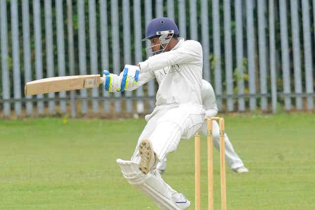 Townville opener Athelbert Brathwaite who scored 75 in his side's Bradford League victory over Cleckheaton. Picture: Steve Riding.