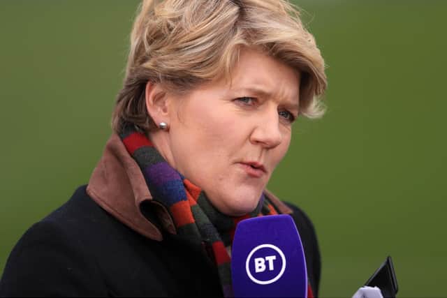 BT Sport presenter Clare Balding before the FA Women's Super League match at Kingsmeadow, London. Picture date: Sunday March 28, 2021.
PA