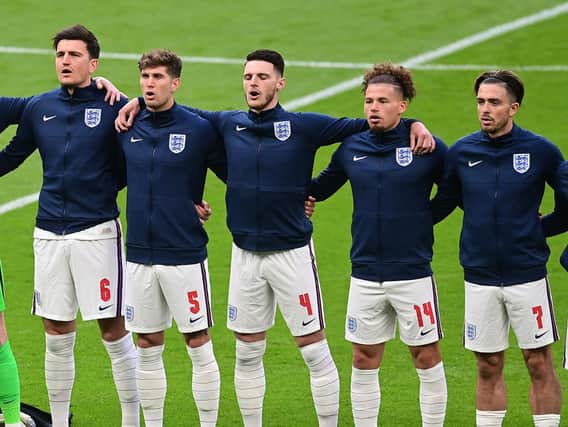 England line-up at Wembley during the Euros. Pic: Getty
