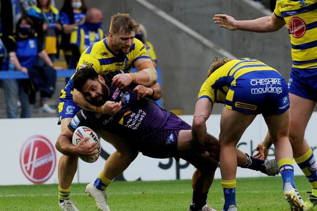 Rhyse Martin was outstanding in Rhinos' win at Warrington. Picture by Simon Hulme.