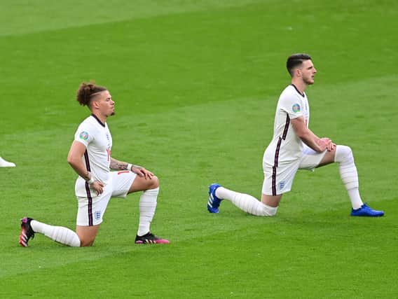 KEY DUO - Leeds United's Kalvin Phillips has formed a solid midfield partnership with West Ham United's Declan Rice for England. Pic: Getty