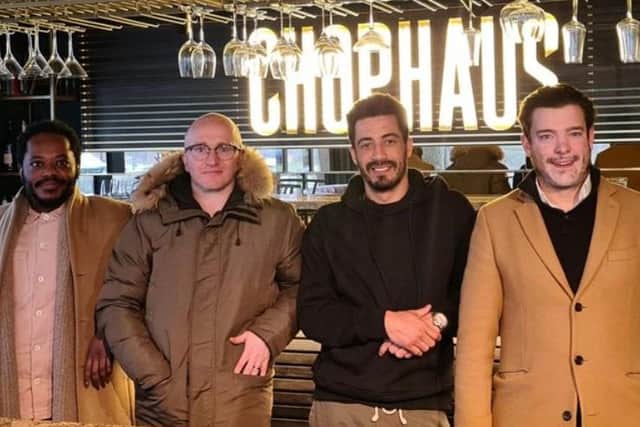 Co-owners of Chophaus restaurant (left to right) Marcel Leader, Chris Walsh, Dale Wynter and Yarl Christie