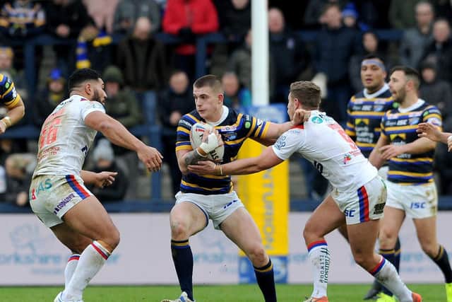 Corey Johnson played for Leeds in the 2019 Boxing Day game against Wakefield. Picture by Steve Riding.