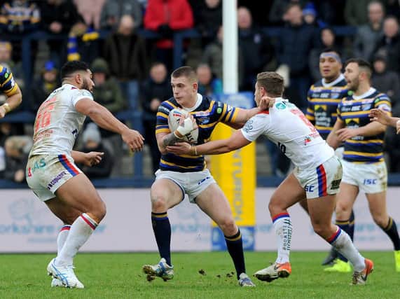 Corey Johnson played for Leeds in the 2019 Boxing Day game against Wakefield. Picture by Steve Riding.
