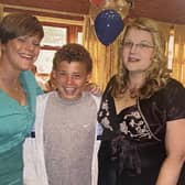 Kalvin Phillips aged about 10yrs, with year six teacher Karen Loney (L) and year 5 teacher Carol Newton (R) at Whingate Primary School (photo: SWNS)