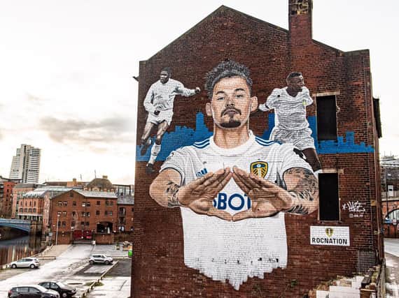 Leeds United midfielder Kalvin Phillips' mural by The Calls. Pic: LUFC